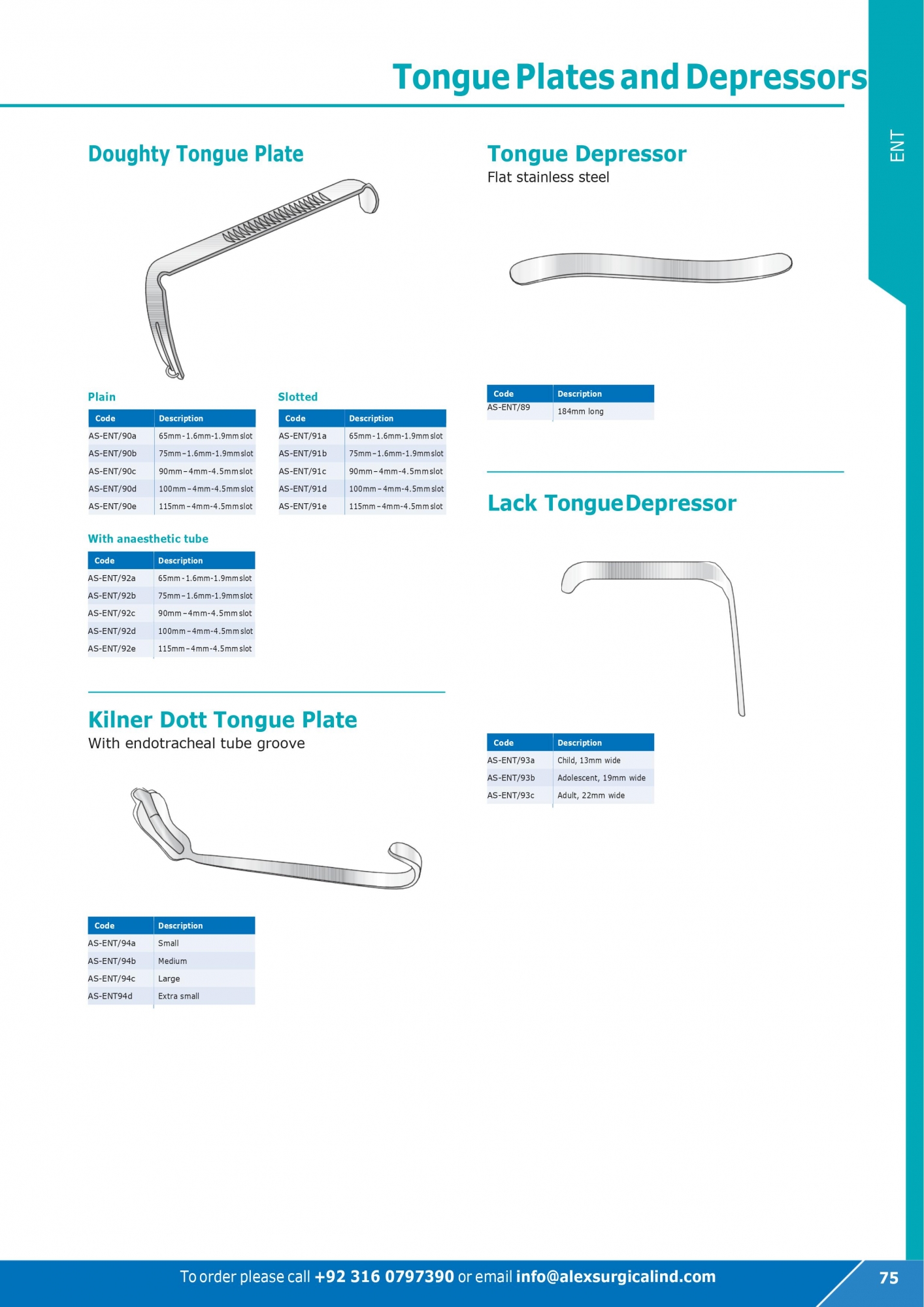 Tongue Plates and Depressors